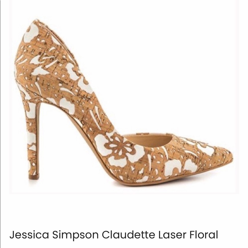 Jessica Simpson Claudette Laser Floral Heels Size 7.5